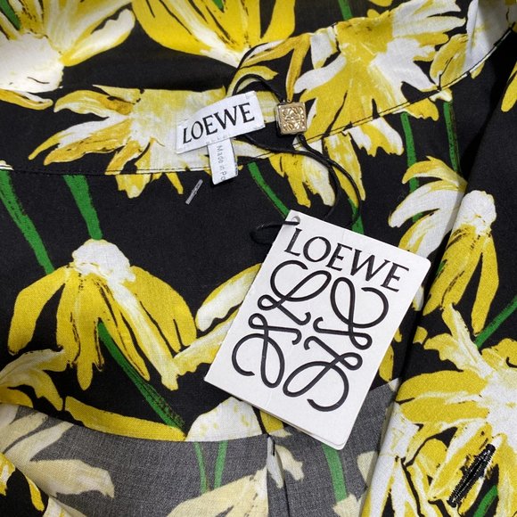 LOEWE Yellow/Black Daisy Floral Print 'Bowling' Shirt - Picture 9 of 10